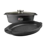 تابه مرغ پز دو دسته ام جی اس سایز 38 گرانیتی طرح B ایتالیا